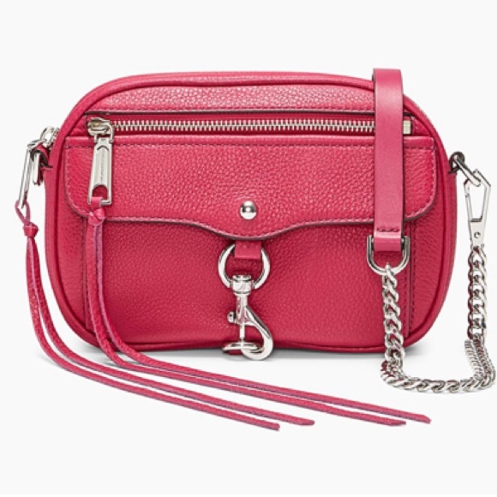NWT Rebecca Minkoff magenta soft pebble leather crossbody with dustbag